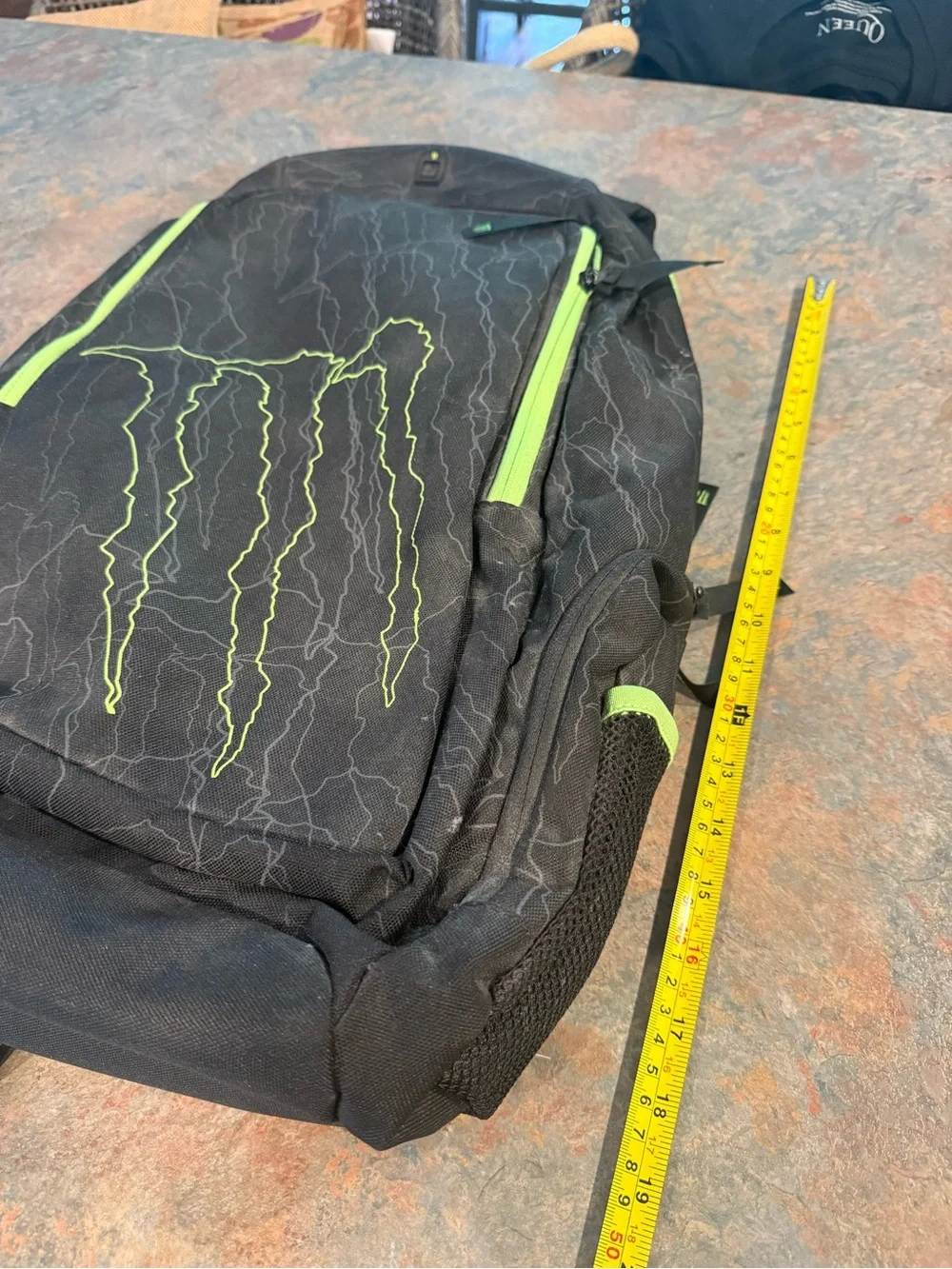 Black monster energy Backpack with Neon Green Accents #monsterenergy #skater